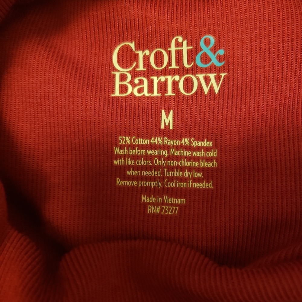 Vintage, Croft & Barrows Red Fine Knit Sleeveless Mock Turtleneck - Picture 5 of 6